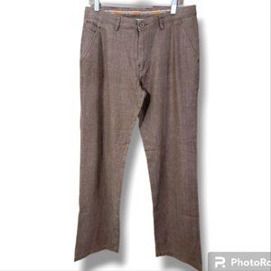 PAUL Smith brown twill weave 100% cotton lightweight flat front trousers